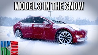 How the Tesla Model 3 Handles in the Snow (All Season Tires)