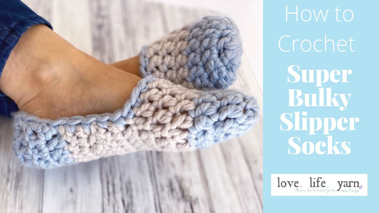 Quick Crochet Slipper Socks For Adults - Free Pattern