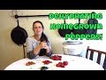 Dehydrating Whole Peppers