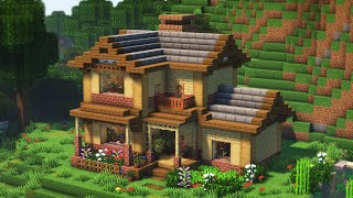 Minecraft | Как построить красивый теплый двухэтажный деревянный дом