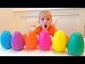 Alisa hunts colored eggs surprises