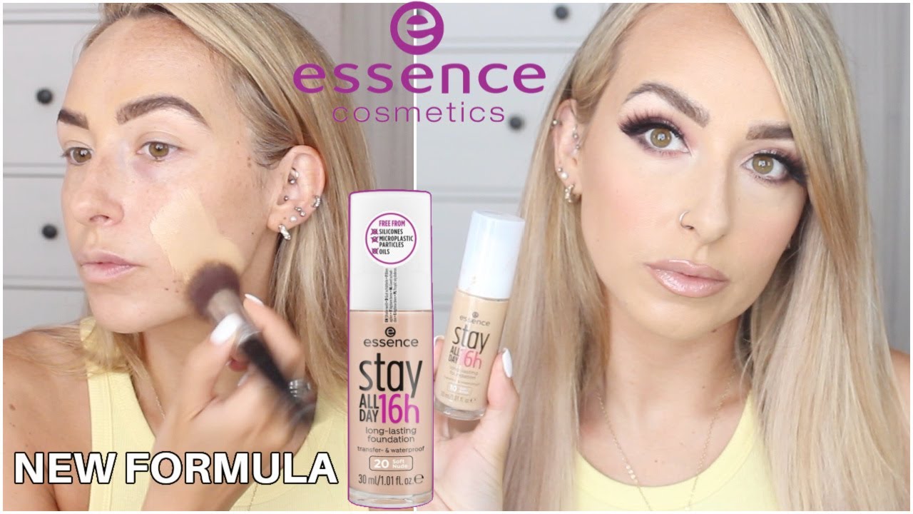 NEW!! Essence Stay All Day 16h Long-Lasting Foundation - 12h Wear Test on  Super oily skin - YouTube
