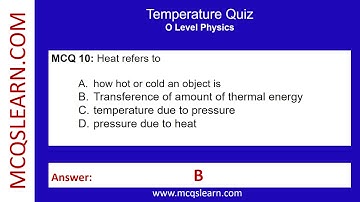 Temperature Quiz | Temperature Questions Answers PDF | Physics Class 10–9 Notes | Ch 19 Quiz | App