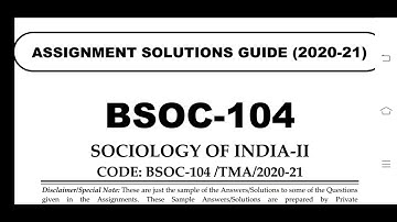 BSOC 104 Ignou Solved Assignment 2020-21