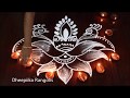 Diwali special diya rangoli with 6x3 dots * deepavali muggulu 2018 * easy diya kolam