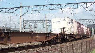 【HD】EF65-1066 貨物列車(5087レ JR貨物更新色・赤プレ) 米原操車場
