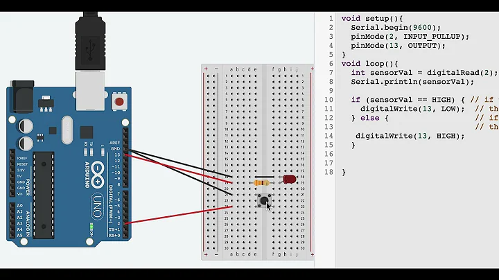Pull Down Resistor on TinkerCAD