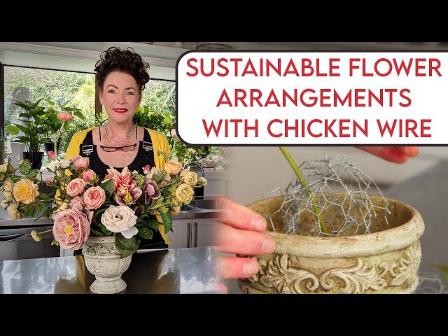 Chicken wire to hold flower stems in place