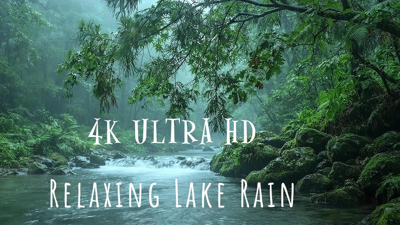 Relaxing Lake Rain in 4K | Calm Nature Sounds for Sleep, Study & Deep ...