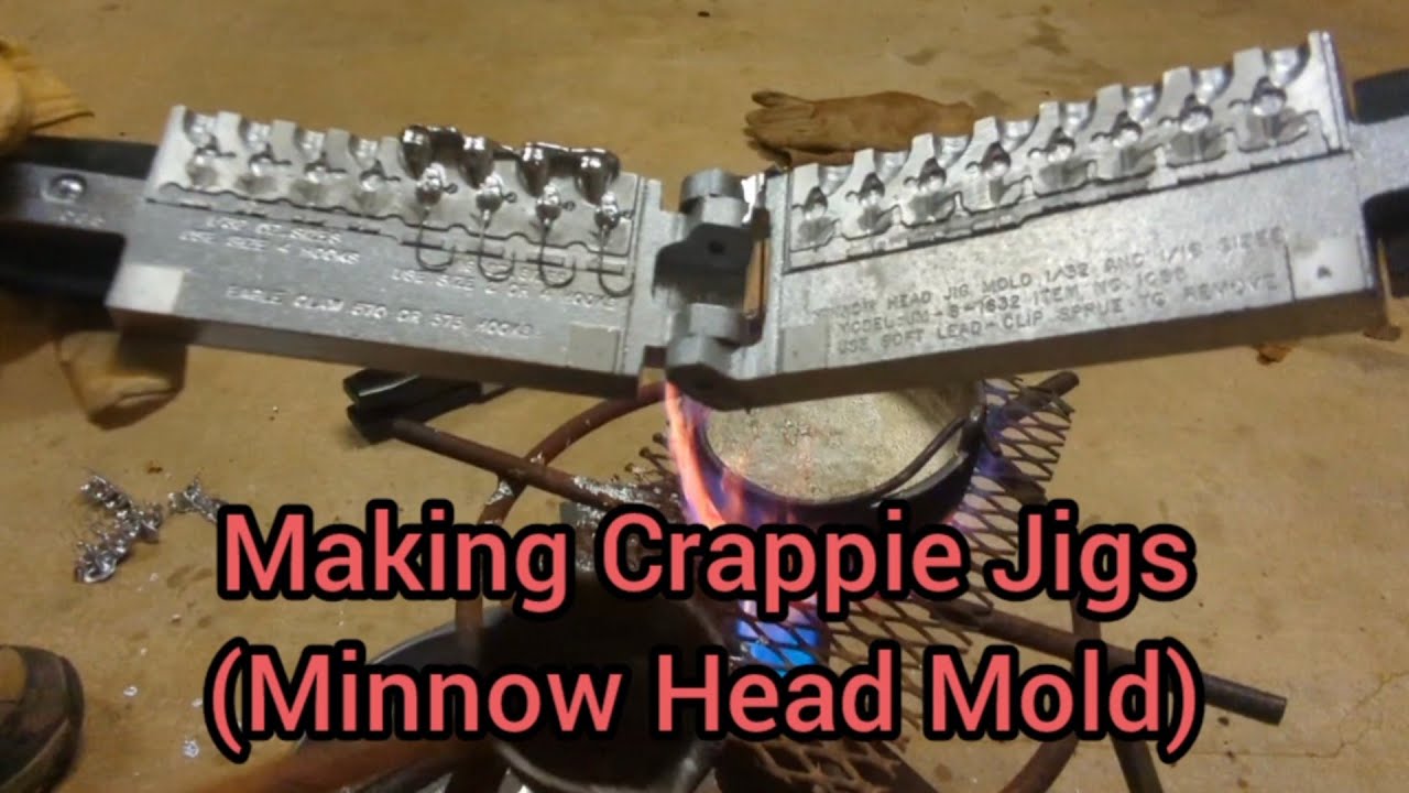 Making Crappie Jigs (Minnow Head Jig Mold, With Modified NO Collar Mold) 