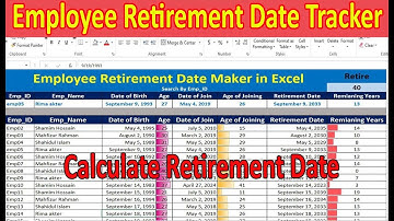 Employee Retirement Date Tracker in Excel | Calculate Retire Date of Employees in MS Excel.