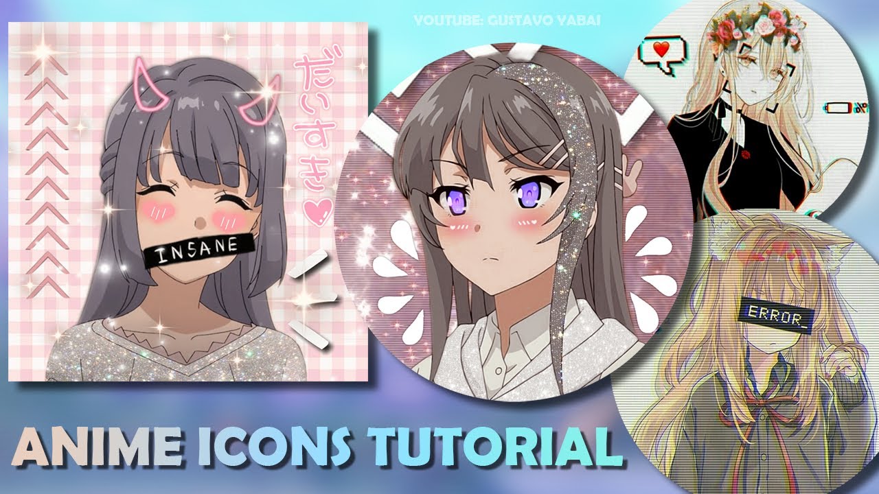 Como Fazer Anime Icons Tutorial Passo A Passo No Picsart App Glitter Brilhos Glow Youtube