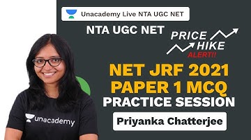 NTA UGC NET| NET JRF 2021 Paper 1 MCQ Practice Session | Priyanka| Unacademy