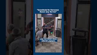 Çanakkalede Garsonun Danslı Çay Servisi