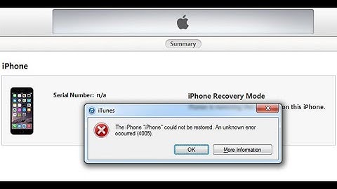 The iPhone Could Not Be Restored. An Unknown Error Occurred(4005)