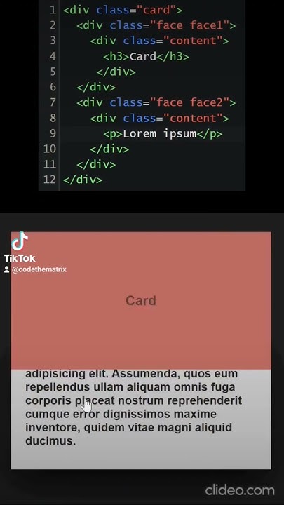 How to create card using HTML & CSS #css #coding #code #matrix #html ...