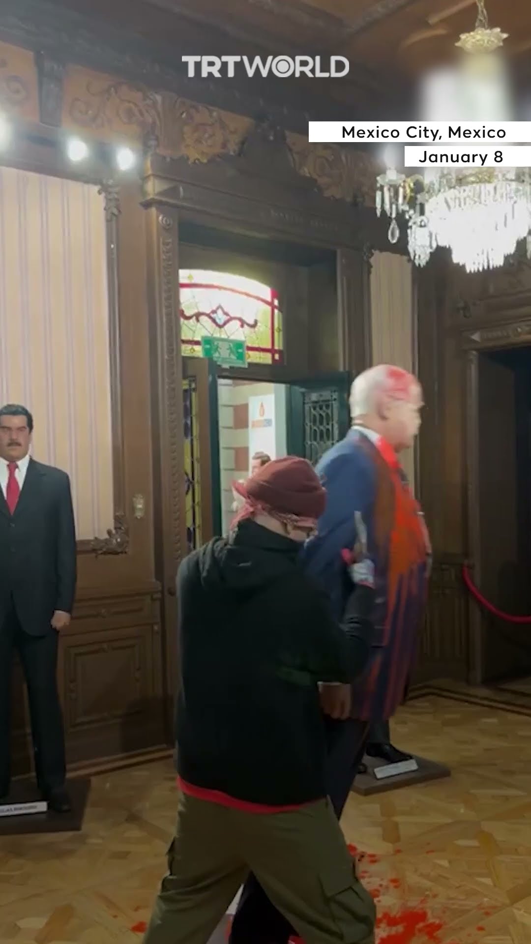 Activist destroys wax statue of Netanyahu in Mexico City
