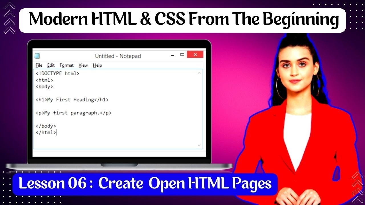 Lesson 06. Create Open HTML Pages #html, #CSS, #Basic_html, #Basic_CSS ...