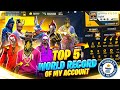 Top 5 world records of my free fire account  indian richest free fire player collection 