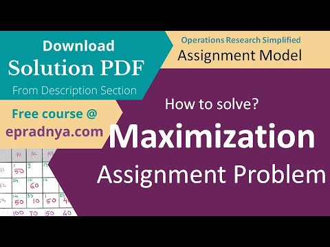 assignment problem for maximization