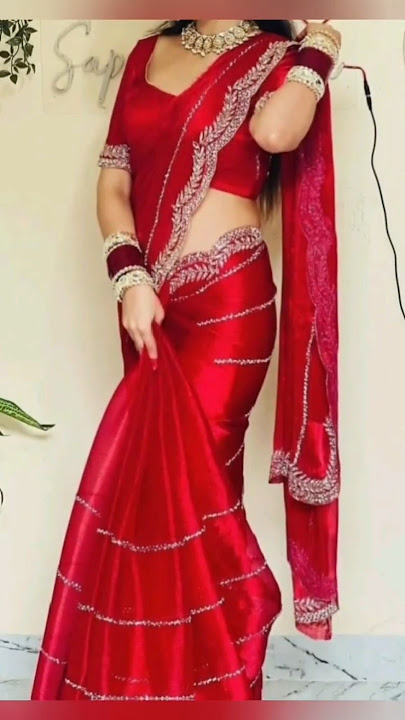 🔥 Best Party wear Red Saree 2025 💥Most Viral jimmy choo Sarees#trend #fashion #newfancysaree