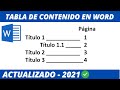 CÓMO CREAR TABLA DE CONTENIDO EN WORD 2019.