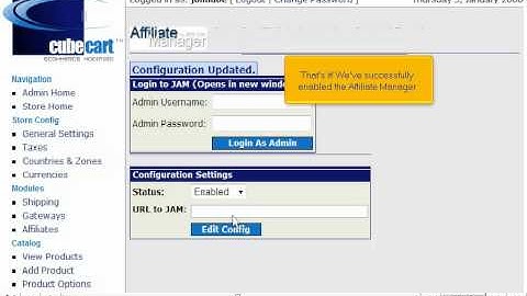How to manage affiliate programs in CubeCart - CubeCart (cube cart) Video Tutorials