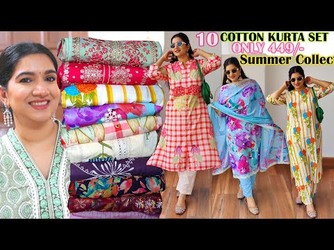 Huge Myntra New Summer Special Cotton Kurta Set Haul Starting From 449  #fashion #myntra #myntrahaul