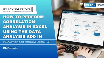#dataanalysis 004 - How to perform #correlation analysis in Excel Using the #dataanalysis add in