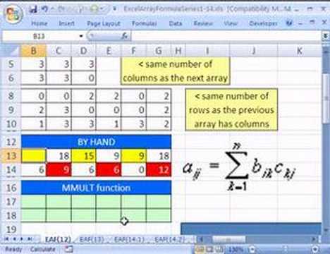Excel Array Formula Series 12: MMULT function Matrix Algebra