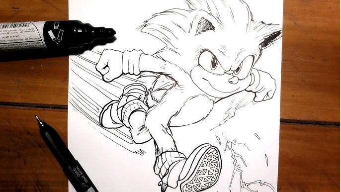 Como Desenhar e pintar o Sonic #sonic #sonicthehedgehog #sonicfilme, By  Vovô Paulo