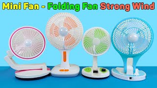 Mini Fan - Folding Fan, With LED Light And Strong Wind Fresh Summer, Rechargeable | Unboxing Review