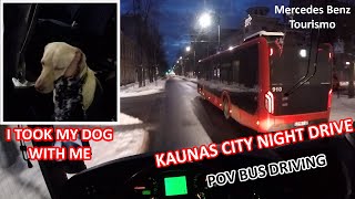 Mercedes Benz Tourismo POV City Night Drive With My Dog + Fueling | Bus Coach Driving