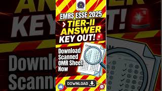 EMRS Tier-2 Answer Key & OMR Download Window Open! ⚠️ (Last Date May 17)