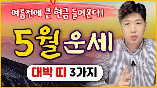 [띠별 운세] 양력 5월, 큰 재물운이 들어오는 대박나는 띠 3가지 !!