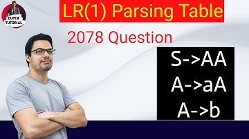 LR(1) Parsing Table | 2078 Solution | #importantquestions