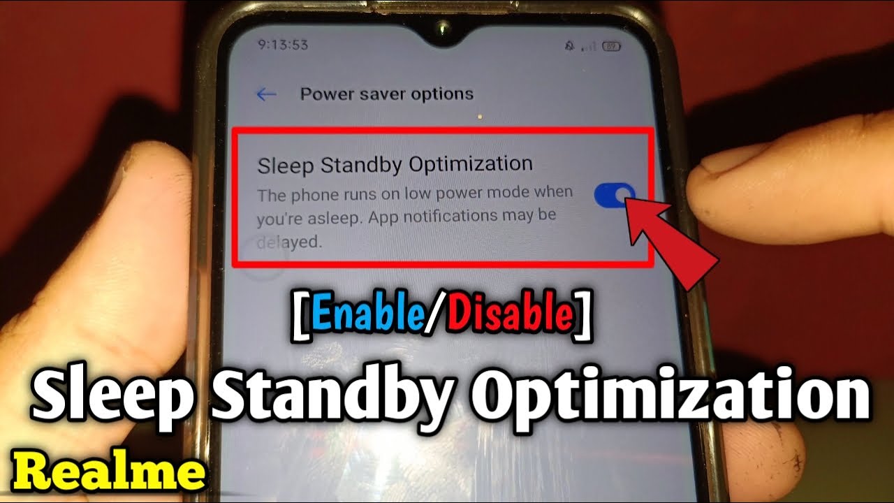 How to enable or disable sleep standby optimization on Realme 5 YouTube