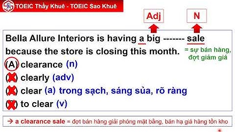 Kỹ năng loại suy bài tập Từ loại  - Part 5 (Hay)