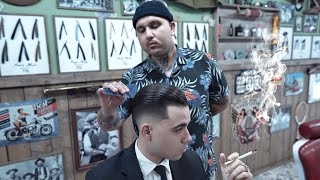 💈 ASMR BARBER - The SLICKED BACK Gentleman HAIRCUT - Skin Fade TUTORIAL