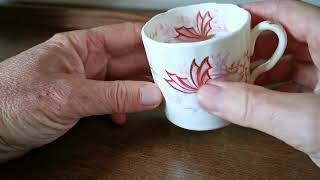 Antique Victorian Art Nouveau Hand Painted China Coffee Can Espresso Cup