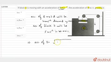 If block A is moving with an acceleration of `5ms^(-2)`, the acceleration of B w.r.t. ground is