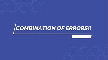 Combination Of Errors | Prof. Ankit Shrimankar | Programmatix Institute