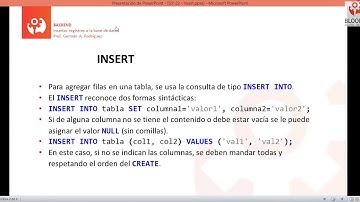 Curso BackEnd U2·22 - Insertar registros - MySQL