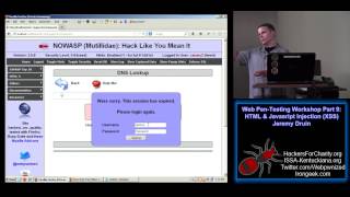 Celebrity Web PenTesting Workshop Part 9 of 12 HTML & Javasript Injection XSS Jeremy Druin Net Worth