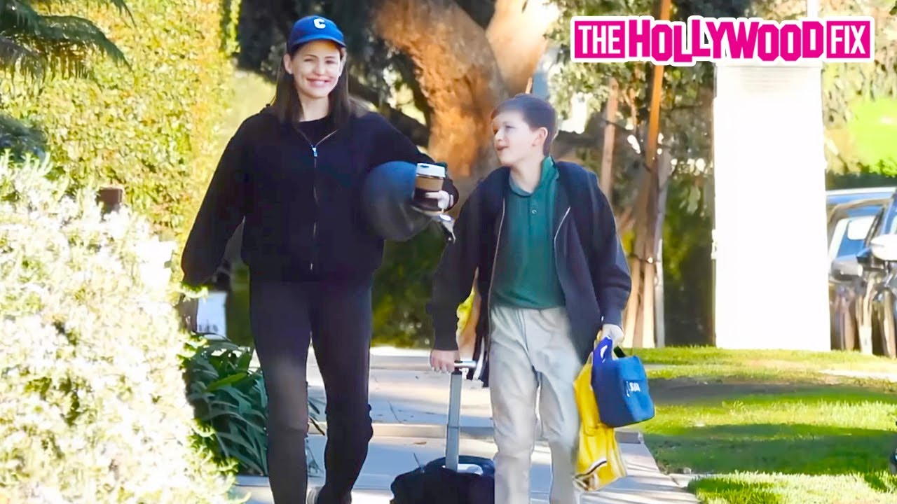 Jennifer Garner Shows Off Impressive Basketball Dribbling Skills with Son Samuel on the Way to School