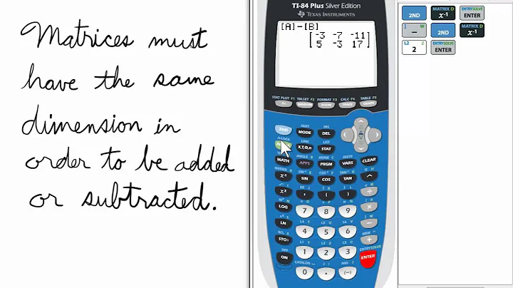 Matrix Math: Adding and Subtracting Matrices TI 84 Calculator
