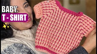 HOW TO Crochet a Baby T-Shirt - EASY AND FAST - BY LAURA CEPEDA