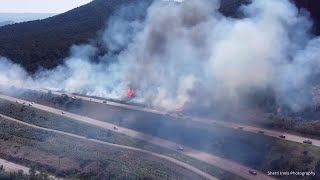 Aerial video of fire burning in Eagle County Wildfire Eagle County Colorado