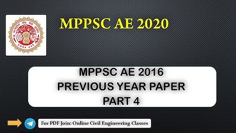 MPPSC AE  2016 Previous year paper Part 4 || MPPSC AE 2020