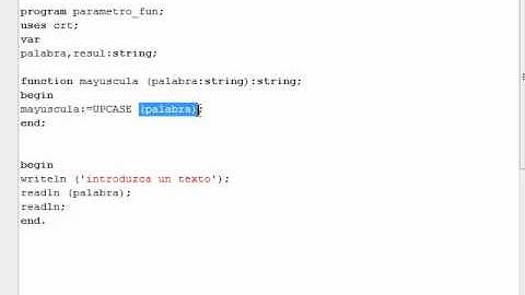 Programación en Pascal - Funciones (paso de parámetros)